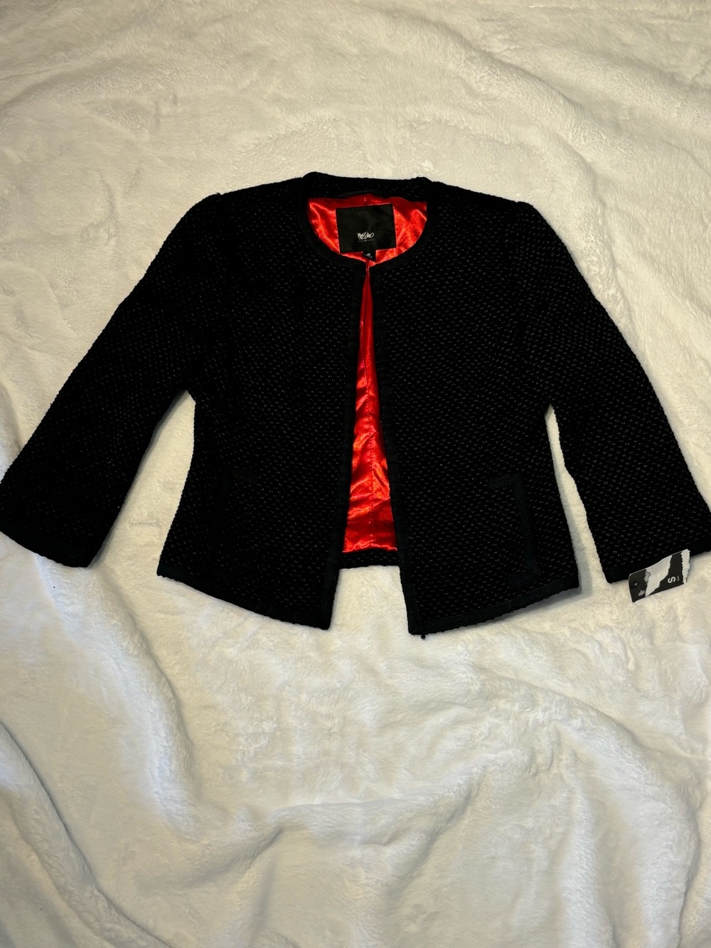 Women's Black Blazer with Red Lining